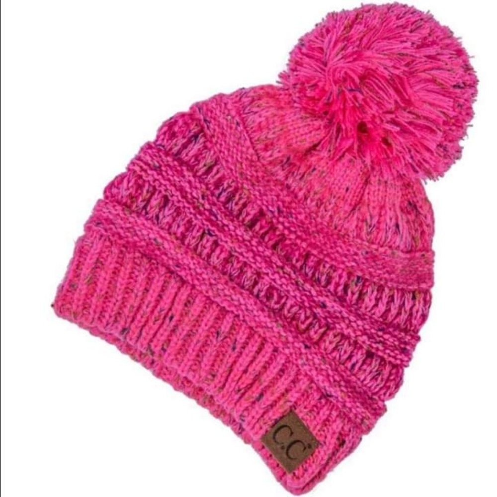 C.C Pink Confetti Pom Beanie